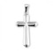1 1/4" Sterling silver cut out cross pendant. Sterling silver cut out cross pendant comes with an 18 inch genuine rhodium plated chain. The cut out cross presents in a deluxe velour gift box. Dimensions: 1.3" x 0.7" (32mm x 18mm). Made in the USA