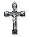 Sterling Silver Black Enamel Alpha and Omega Crucifix Pendant 