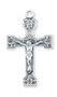 2 3/16" Men's decorative sterling silver crucifix with a 24" genuine rhodium plated chain in a deluxe velour gift box. 