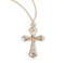 1" Pointed tapered sterling silver or 16kt Gold over solid sterling silver Crucifix.  Tapered Crucifix comes with an 18" genuine rhodium or gold plated chain in a deluxe velour gift box.  Dimensions: 1.0" x 0.6" (26mm x 16mm).  Made in USA.