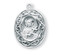 15/16" Sterling silver Saint Therese Medal with Carmelite back. Medal comes with 18 inch genuine rhodium plated curb chain and a deluxe velour gift box is included. Made in the USA.