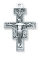 San Damiano Crucifix Medal - 1 5/8" Sterling silver San Damiano Crucifix on a 24" rhodium plated chain in a deluxe velour gift box.