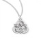 Pendant comes on an 18" Genuine rhodium plated curb chain.