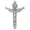 Sterling Silver Trinity Crucifix - 1 1/4" Sterling silver plated Trinity crucifix on an 18" rhodium plated chain in a deluxe velour gift box.