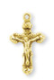 Gold Plated Sterling Silver Pendant  ~ 7/8" Women's gold over sterling silver intricate crucifix pendant on an 18" rhodium or gold plated chain in a deluxe velour gift box.