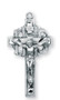 Sterling Silver Crucifix Pendant ~ 1 3/8" Men's sterling silver IHS crucifix on 24" rhodium or gold plated chain in a deluxe velour gift box.