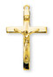 Gold Plated Sterling Silver Crucifix Pendant with an 18" Gold Plated Chain