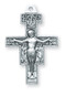1 1/4" Sterling silver San Damiano Crucifix comes on a 20" genuine rhodium plated curb chain. Cross comes in a deluxe velour gift box. Dimensions: 1.3" x 0.8" (32mm x 21mm).  Weight of medal: 3.0 Grams. Made in USA.

 .