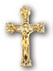Gold Plate voer  Sterling Silver Crucifix Pendant-1 7/16" Men's  Elaborate Crucifix Pendant. Crucifix comes on a 24" curb chain. 