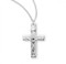 Sterling Silver Crucifix Pendant- 13/16" Sterling silver or 16kt Gold over solid sterling silver basic crucifix. Basix Crucifix comes on an 18" rhodium or gold plated curb chain.  Basic crucifix presents in a deluxe velour gift box. Dimensions: 0.9" x 0.5" (22mm x 13mm). Made in the USA