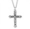 1" Sterling silver budded tip crucifix. Sterling silver budded tip crucifix pendant come on a 20" rhodium plated chain. Dimensions: 1.0" x 0.7" (25mm x 17mm).  Crucifix present  in a deluxe velour gift box. Made in the USA