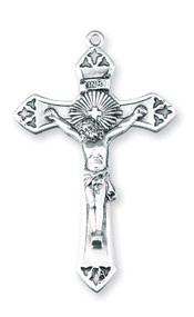 Men's Embellished Sterling Silver Crucifix 