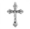 Men's Baroque Scroll Tipped Sterling Silver Crucifix sterling silver crucifix on a 24" Genuine rhodium plated endless curb chain. Comes in a deluxe velour gift box. Made in the USA