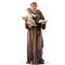 Saint Anthony Statue. Patron Saint of Lost Articles. Resin/Stone Mix. Dimensions: 6.25"H x 2.5"W x 2"D

 