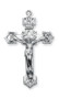 Men's Decorative Sterling Silver IHS Crucifix ~  1 11/16" Men's decorative sterling silver IHS Crucifix on a 24" rhodium plated chain in a deluxe velour gift box.