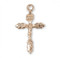 Women's Gold Plated Sterling Silver Wheat Crucifix- 3/4" Women's wheat crucifix on an 18" rhodium or gold plated chain in a deluxe velour gift box.