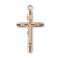 Stream Lined Sterling Silver Crucifix or 16kt Gold over solid sterling silver.  Stream  lined crucifix comes on a 18" genuine rhodium or gold plated curb chain. Crucifix comes in a deluxe velour gift box. Dimensions: 1.0" x 0.6" (26mm x 15mm)  Made in the USA..
