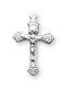 Sterling Silver Crucifix ~ 3/4" Tapered Crucifix. Tapered crucifix is available in several forms; Sterling Silver, 16k Gold over sterling silver, sterling silver cross with gold corpus, or 16k gold over sterling silver cross with silver corpus.  the tapered crucifix comes on an 18" genuine rhodium or gold plated curb chain.  Dimensions: 0.8" x 0.5" (20mm x 12mm).   A deluxe Velour Gift Box  is Included.  Made in USA.