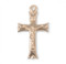 16kt Gold over solid sterling silver Notched Flare Tipped Crucifix  Pendant. Flare tipped pendant comes on a 18"  gold plated curb chain.  A deluxe velour gift box included. Made in the USA. 