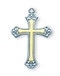 Tutone Sterling Silver and Gold Cross with Black Enamel
