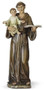 14" Saint Anthony Statue, Patron Saint of Lost Things. Resin/Stone Mix. Dimensions: 14.5"H x 6.25"W x 4.75"D