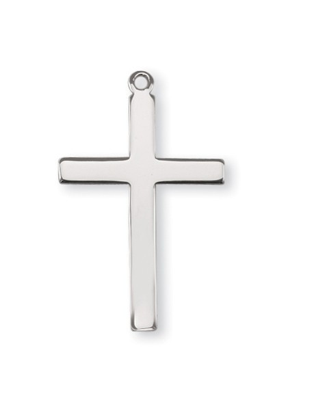 Sterling Silver Cross ~  1 5/16" sterling silver cross.  A 20" rhodium  plated curb chain is included with a deluxe velour gift box.