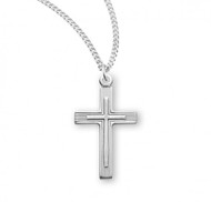 Women's Sterling Silver Lined Cross