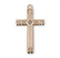 1" Women's Sterling silver or 16kt Gold over solid sterling silver cross. Cross comes on an 18" genuine rhodium or gold plated curb chain. Cross presents in a deluxe velour gift box. Dimensions: 1.0" x 0.6" (25mm x 14mm). Made in USA.