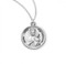 15/16" Sterling Silver Round Double Sided Our Lady of Czestochowa Medal. Sterling silver medal comes on an 18" Genuine rhodium plated curb chain.  A deluxe velour gift box is included. Dimensions: 0.9" x 0.8" (24mm x 20mm). Solid .925 sterling silver. Weight of medal: 3.7 Grams. Made in the USA. 