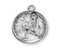 3/4" Sterling Silver Round Our Lady of Lourdes Medal.  An 18" Rhodium Plated Curb Chain is Included with a Deluxe Velour Gift Box. Weight of medal: 3.5 Grams. Dimensions: 0.9" x 0.8" (23mm x 20mm).  Solid .925 sterling silver. Made in the USA. 