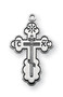 Women's Sterling Silver Byzantine Style Cross with Black Enamel
