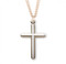 GS3732TT  Tutone Sterling Silver Cross with Silver Center and Gold Outline