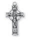 1 1/8" Women's sterling silver or gold plated sterling silver crucifix on an 18" rhodium or gold plated chain in a deluxe velour gift box.