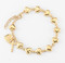 Gold Plated Sterling Silver Heart Shaped Rosary Bracelet