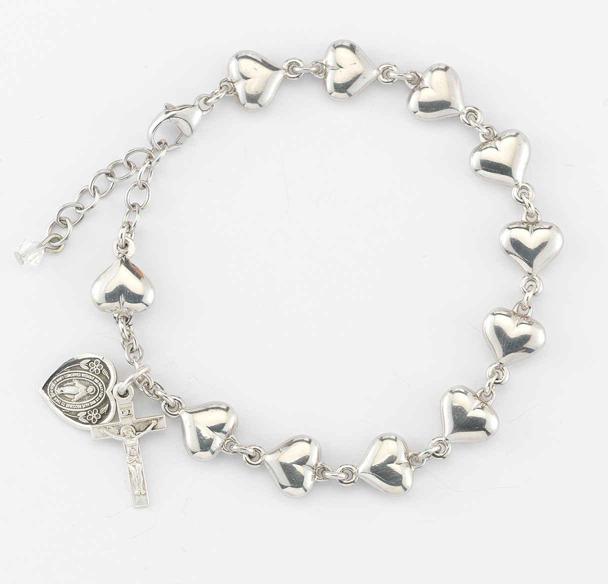 Adorable First Communion Crystal Rosary Bracelet