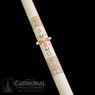 Close-Up of Investiture Coronation of Christ Paschal Candle