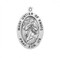 7/8" Sterling Silver Oval Mary Untier of Knots medal with an 18" Genuine rhodium plated curb chain. Comes in a deluxe velour gift box. Solid .925 sterling silver. Weight of medal: 1.9 Grams. Dimensions: 0.9" x 0.6" (24mm x 14mm).  Engraving available. Made in the USA. 