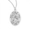 7/8" Sterling Silver Oval Mary Untier of Knots medal with an 18" Genuine rhodium plated curb chain. Comes in a deluxe velour gift box. Solid .925 sterling silver. Weight of medal: 1.9 Grams. Dimensions: 0.9" x 0.6" (24mm x 14mm).  Engraving available. Made in the USA. 