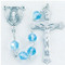 Tin Cut Czech Aqua Crystal Rosary