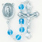 Tin Cut Light Sapphire Crystal Cube Rosary