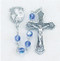 Tin Cut Sapphire Aurora Crystal Rosary 