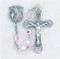 Tin Cut Pink Aurora Crystal Rosary