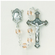 Glass Rose Imitation Capped Pearl Rosary