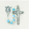 Light Blue Imitation Pearl Capped Rosary