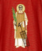 Chasuble in Cantate (99% wool, 1% gold threads). Width: 63", Length: 53". With inside stole. Stiff roll-collar 4". Red with Applique embroidery of St. Lawrence. These items are imported from Europe. Please supply your Institution’s Federal ID # as to avoid an import tax. Please allow 3-4 weeks for delivery if item is not in stock
