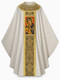 Our Lady of Perpetual Help Design~Chasuble in Tassilo with beautiful damask and design of Our Lady. With inside stole. Digitally printed design on damask banding. Width: 59", Length: 53". Plain neck. These items are imported from Europe. Please supply your Institution’s Federal ID # as to avoid an import tax. Please allow 3-4 weeks for delivery if item is not in stock