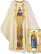 Chasuble in Cantate (99% wool, 1% gold thread). With inside stole.  Width: 63", Length: 53". Neck height: 9". Roll-collar 4".
On front: Jesus, Pantocrator, with six of the Apostles. On back: Blessed Mother, with six of the apostles.  These items are imported from Europe. Please supply your Institution’s Federal ID # as to avoid an import tax.
Please allow 3-4 weeks for delivery if item is not in stock

 