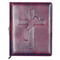 Beautiful antique cherry, genuine leather personal journal with richly embossed Deacon Stole Cross symbol on front cover measures 8" X 6 1/2". An elastic band closes the journal and secures around a decorative 1 1/2" bronze Latin Cross on the spine. Inside cover features a plastic sleeve to hold a 3 1/2" X 2 1/2" picture or prayer card as well as a pen, USB holder and an area for a personalized 2 1/2" X 2" engraving plate for your favorite prayer or inspirational quote. Journal contains a replaceable 200 page (100 sheet) pad of antique paper with lined gold edge. A coordinating 12" bookmark is secured to the journal's spine. Back inside cover contains a sleeve to store pages. If engraving please allow 7-10 for engraving.