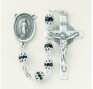 Rosary, Black Double Capped Beads 1019