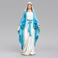 Our Lady of Grace Statue. Resin/Stone Mix. 6"H x 2.88"W x 1.5"D